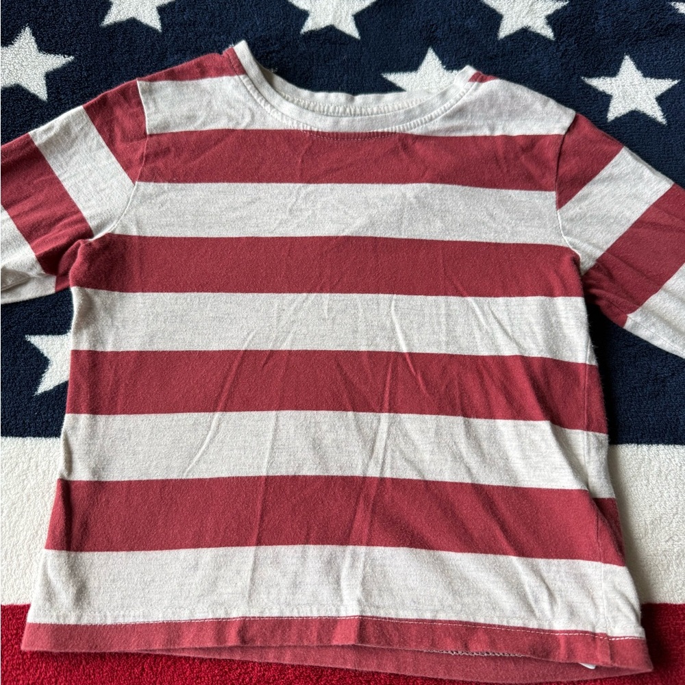 Red and White Striped Kids Shirt